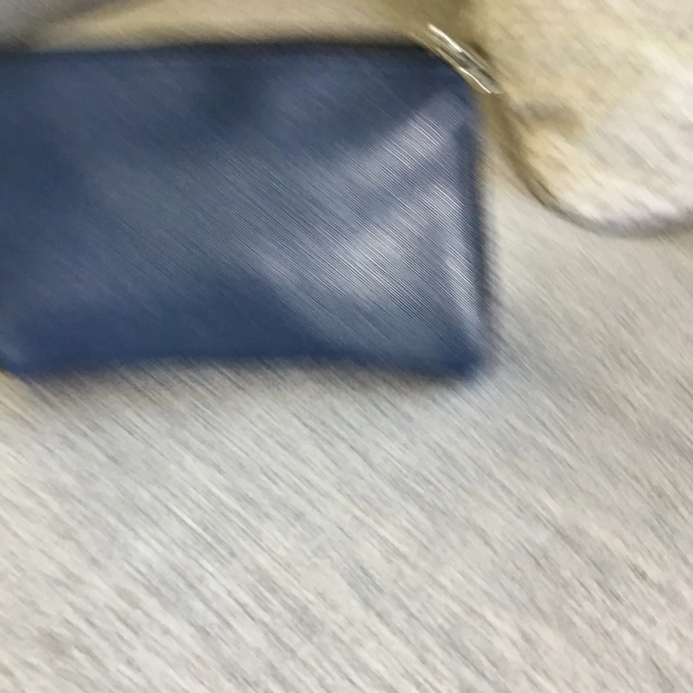 Salvatore Ferragamo Black and Navy Leather Cosmetic Case